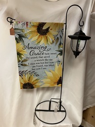 Bereavement Flag with Solar Lantern from Philips' Flower & Gift Shop