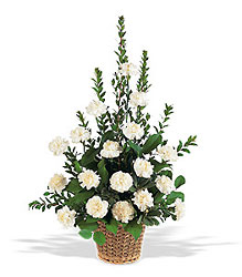 White Simplicity Funeral Basket from Philips' Flower & Gift Shop