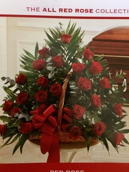 Fireside Basket of Red Roses from Philips' Flower & Gift Shop
