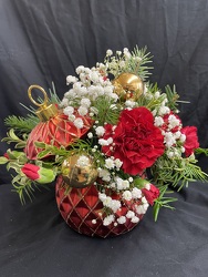 Sparkling Holiday Ornament Bouquet from Philips' Flower & Gift Shop