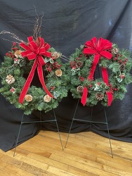 Standing wreaths from Philips' Flower & Gift Shop