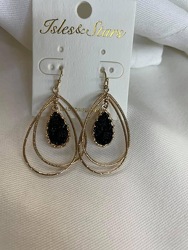 Druzy Teardrop Gold Earrings from Philips' Flower & Gift Shop