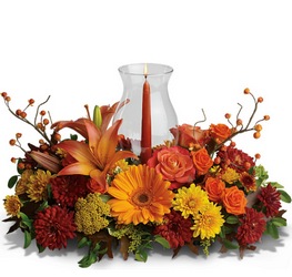 Autumn Hurricane Lamp Bouquet from Philips' Flower & Gift Shop